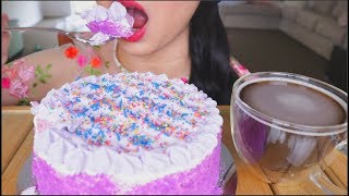 ASMR CREAMY TARO CAKE  200K THANK YOU 🎉✨  EATING SOUNDS  NO TALKING [upl. by Liddie]