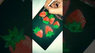 Strawberry Splash Magic in 60 Seconds 🍓🎨 artandcraft painting shorts foryou shortfeed [upl. by Bamby452]