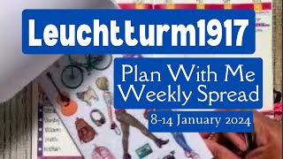 Leuchtturm1917 Plan With Me  8 thru 14 January 2024  No Sticker Kit [upl. by Sammons]