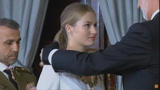 Spains Princess Leonor swears loyalty to constitution receives royal collar on 18th birthday  AFP [upl. by Shannan]