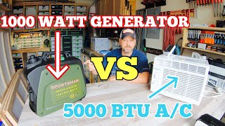 1000 watt generator VS 5000 BTU AC Sportsman gen1000i  CHIONE air conditioner [upl. by Anwat]