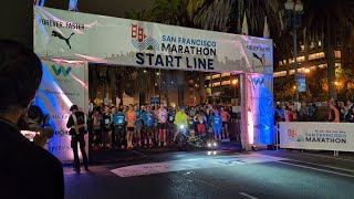 The San Francisco Marathon 2024 Start Line  Wave 0 StepIntoYourStory sfmarathon2024 sfm [upl. by Olcott642]