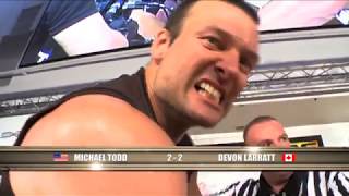 Arm Wars  Arm wrestling  Devon Larratt CAN v Monster Michael Todd USA [upl. by Jarrad]