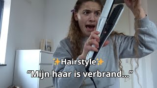 HAAR STIJLEN GAAT HELEMAAL FOUT VERBRAND HAAR😭 [upl. by Ezri]