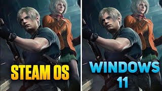 SteamOS vs Windows 11  Resident Evil 4 Remake  Steam Deck [upl. by Mlohsihc528]