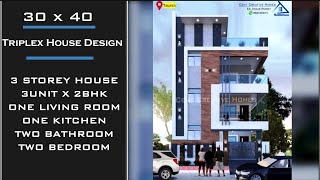 Triplex House Design in India under 50 Lakh  30X40 Modern House Plan [upl. by Kcirtapnhoj16]