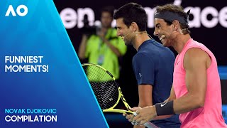 Novak Djokovics Funniest Moments  Australian Open [upl. by Enitram703]