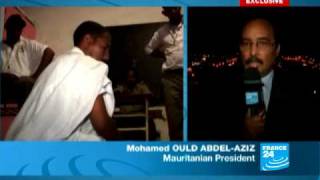 General Mohamed Ould AbdelAziz spoke to FRANCE 24 after he [upl. by Yessac]