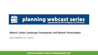 Historic Urban Landscape Framework and Historic Preservation [upl. by Farmer]