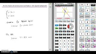 Grafisk lösning av ekvationssystem med TI 84 och liknande [upl. by Boy]