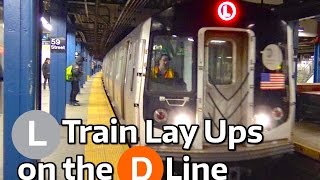 ⁴ᴷ L Trains on the D Line  Snow Storm Layup Trains [upl. by Blain]