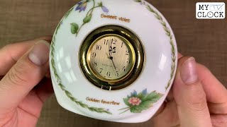 Sweeet violet Golden feverfew ceramic table clock [upl. by Akin780]