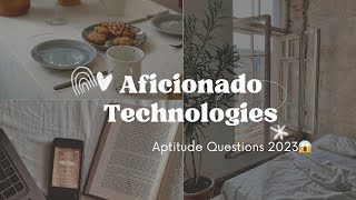 Aficionado Technologies Aptitude Questions placements 2024hiring campustraining robustgeek [upl. by Elah]