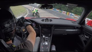 Porsche 9912 GT3RS amp FAST BIKER on Nordschleife [upl. by Evans633]