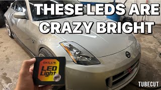 INSTALLING OXILAM M55 LED LIGHTS ON MY 350z [upl. by Ydniw]