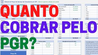 Planilha Cálculo Preço PGR SST  Quanto Cobrar para elaborar PGR [upl. by Arnuad952]