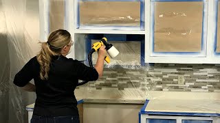 How to Paint Kitchen Cabinets with a Paint Sprayer [upl. by Ohce344]