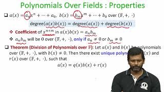 lec67 Polynomials Over Fields and Properties [upl. by Ojeitak787]