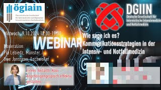 Webinar DGIIN amp ÖGIAIN Kommunikation in der Intensiv und Notfallmedizin [upl. by Dianuj]