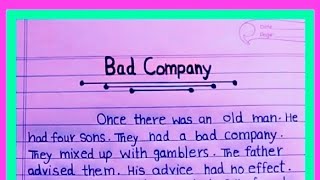 Bad Company Story in English।Moral StoryBad Company।story writing ।Bad Company Story ।stories [upl. by Nnairek]