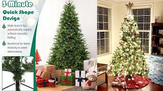 Costway 7ft Christmas Tree Prelit Quick Shape UnboxingReview christmastree homedecor easydecor [upl. by Ama]