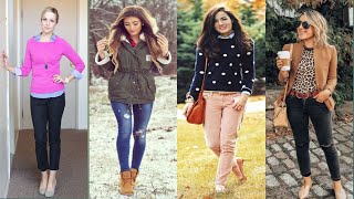 LOOKS y OUTFITS MODERNS DE OTONOS INVIERNO CON PANTALONES JEANS O MEZCLILLA [upl. by Catarina]