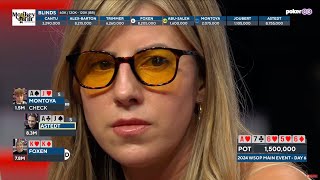 How to Play Pocket KINGS on Day 6 of the WSOP Main Event Kristen Foxen CRAZY Hand [upl. by Atorod134]