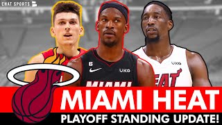 Miami Heat Playoff Standings Update  Tyler Herro BACK From Injury Heat Rumors [upl. by Nosirb]