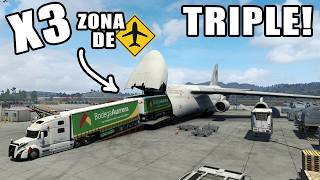 Trailer TRIPLE Saliendo de un AVIÓN en el Aeropuerto de Guadalajara American Truck Simulator [upl. by Acker]