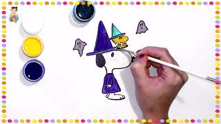 quotEasy Snoopy 🐾✨👻 Painting for Kids Aged 68  Fun Art Project for Children  DIY Painting Tutorialquot [upl. by Hayalat93]