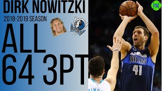 Dirk Nowitzki All 64 3Pointers in 201819 NBA SeasonHighlightTribute Video [upl. by Weatherby]