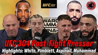 UFC 304 PostFight Press Conference Highlights Dana White Paddy Pimblett Tom Aspinall Muhammad [upl. by Connor696]