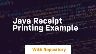 java receipt printing example [upl. by Turpin574]