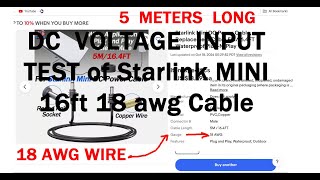 STARLINK MINI Test 12V Outdoors 16 ft 18awg CORD to UNIT [upl. by Katheryn341]