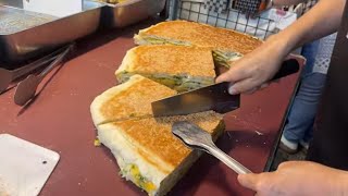 Amazing  Giant Scallion Pancake Making Master  Taiwanese Street Food [upl. by Laveen]