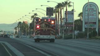 Las Vegas Fire Ambulance LVFR Rescue 6 Code 3 Lights and Sirens [upl. by Friedly20]