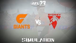 AFL 23 2023  Greater Western Sydney Giants vs Sydney Swans Gameplay Simulation [upl. by Jarvey136]