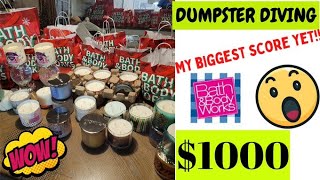 THIS IS CRAZY DUMPSTER DIVING AT BATH amp BODY WORKS BIGGEST HAUL ALL FREE DEC 2022 [upl. by Ecart647]