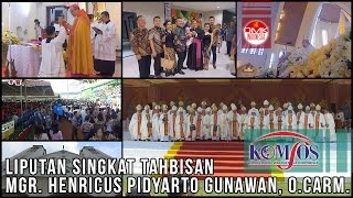 Liputan Singkat Tahbisan Mgr Henricus Pidyarto Gunawan OCarm [upl. by Eellek]