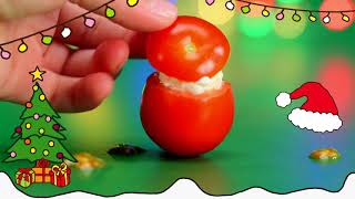 Ellas Kitchen  Festive Finger Food Recipe  Cheesy Tomato Santas [upl. by Nightingale389]