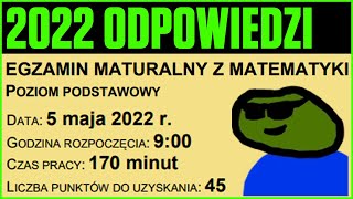 ODPOWIEDZI DO MATURA MATEMATYKA 2022 100 [upl. by Nautna]