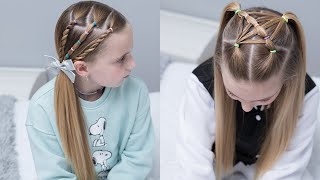 Peinados para Cabello Corto de niñas con Trenzas Invertidas Faciles y Rapidos [upl. by Shel]