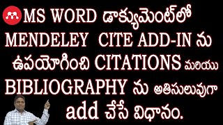 How to Generate Citations and Bibliography in Microsoft Word Using Mendeley Cite [upl. by Arraes202]