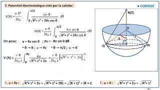Champ électrostatique calotte sphérique partie C  potentiel électrostatique [upl. by Novaj]