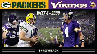 Favres FIRST Game Against Packers Packers vs Vikings 2009 Week 4 [upl. by Cymbre338]