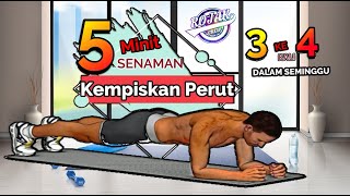 5 Minit Senaman Kempiskan Perut  Stayhome [upl. by Augy]