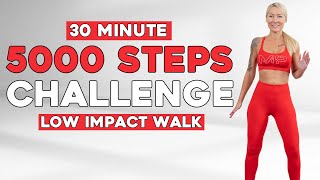 5000 steps in 30 min at home  Do it twice to get 10000 steps NO JUMPING walking workout [upl. by Ymmik325]