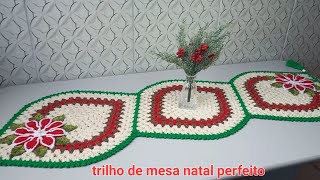 TRILHO DE MESA NATAL PERFEITO 🎄crochet passoapassodecroche crochêmoderno crochê crochefacil [upl. by Molly6]