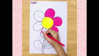 Cách vẽ bông hoa dễ nhất  Vẽ bông hoa đơn giản nhất  How to draw flower easy  Vẽ bông hoa dễ nhất [upl. by Nyvar]