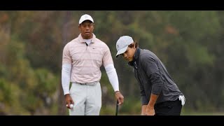 2023 PNC Championship leader Tiger Charlie Woods face uphill climb amid inconsistencies in Round 1 [upl. by Ahsatin210]